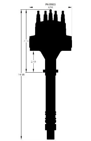 Chevy V8 Marine Certified Distributor-Black - 85603
